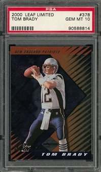 2000 Leaf Limited #378 Tom Brady Rookie Card (#223/350) – PSA GEM MT 10 